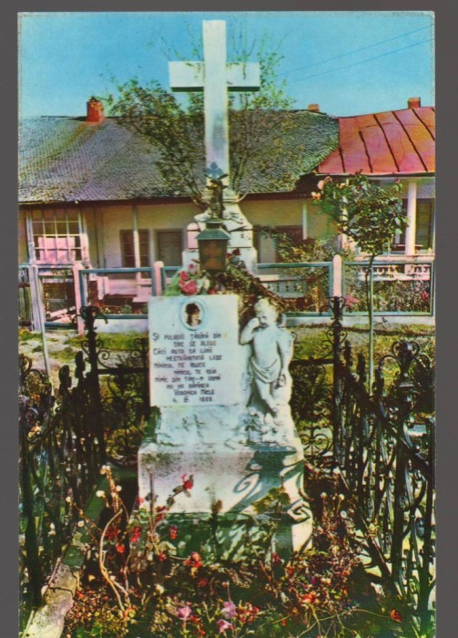 CPIB 24055 CARTE POSTALA - MANASTIREA VARATIC. MORMANTUL VERONICAI MICLE, SCRISA SI NECIRCULATA, DATATA: 1976
