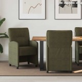 vidaXL Scaune de dining cu roți 2 pcs Verde militar 57 x 67 x 95 cm 42017846
