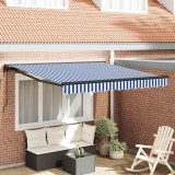vidaXL Cortina Retractabilă Albastru și Alb 350x250 cm țesătură 3330200