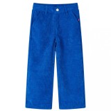 Pantaloni pentru copii, velur, albastru cobalt 104, vidaXL