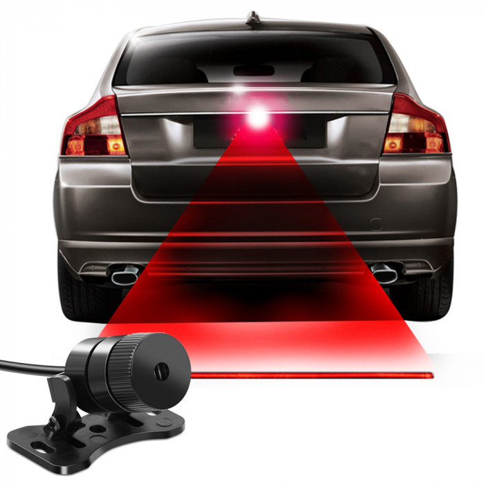 Proiector de ceata cu raza laser anti-accident, alimentare 12v, culoare rosie, pentru vehicule off-road, atv, ssv
