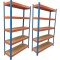 Raft dublu PROFESIONAL Premium 2000x2400x600 mm (HxLxl) lacuit albastru/portocaliu 5 polite MDF, 5000 kg, 7 ani garantie, PLUS