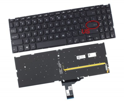 Tastatura Asus Neagra 0KNB05109BG00 iluminata layout US fara rama enter mic, AEXKRF01040 iluminata layout US foto