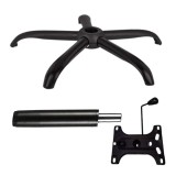 Cumpara ieftin Set placuta balans metalica 26 x 15 cm, baza 64 cm si cilindru piston, gaz, pentru scaune birou, negru, 35 cm