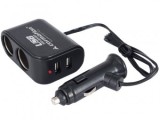 Priza Auto Dubla cu 2 USB 3.1A, Splitter Bricheta Auto Incarcare Rapida Telefon Tableta