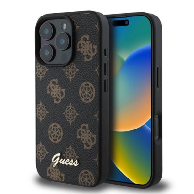 Husa pentru iPhone 16 Pro - Guess Peony Script MagSafe (GUHMP16LPGPYSK) - Black foto