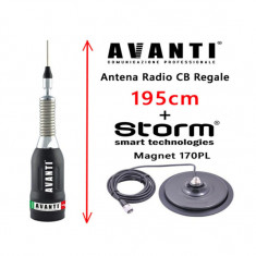 Antena Statie CB AVANTI Regale 195cm + Magnet Storm 170PL