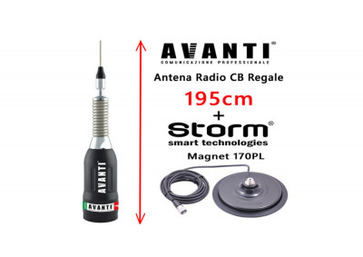 Antena Statie CB AVANTI Regale 195cm + Magnet Storm 170PL foto