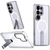 Husa MagSafe pentru Samsung Galaxy S26 Ultra S948, Hybrid Armor, X with Stand, Transparenta