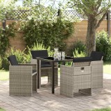 VidaXL Set de masă pentru grădină Pliere 5 pcs Gri deschis Rattan poli