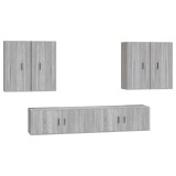 Cumpara ieftin Set dulapuri TV, 6 piese, gri sonoma, lemn prelucrat
