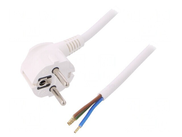 Cablu electric alb 1,5m 3x1,5mm2 PVC 16A 250V