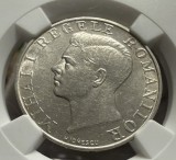 250 Lei 1941 Argint, Romania, NGC AU58, "TOTUL" EDGE (Totul Pentru Tara), mai rara!