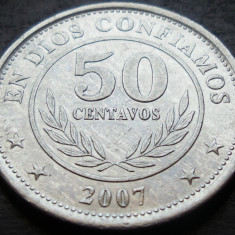 Moneda exotica 50 CENTAVOS - NICARAGUA, anul 2007 * 2769 A