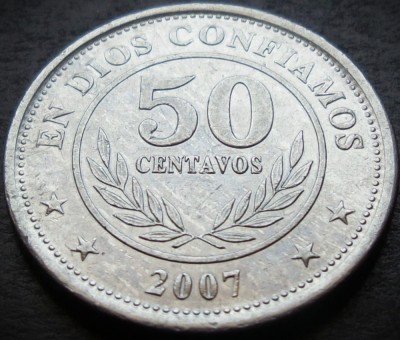 Moneda exotica 50 CENTAVOS - NICARAGUA, anul 2007 * 2769 A foto