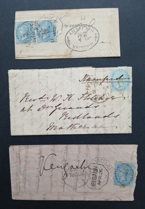 INDIA-clasic--3 plicuri circulate--stampilate-1