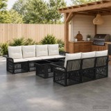 Cumpara ieftin Set de canapele pentru gradina 8 buc. Negru si Alb crem