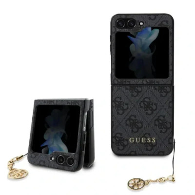 Husa Guess 4G Charms pentru Samsung Galaxy Z Flip 5 Grey foto