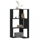 VidaXL Bibliotecă 3 niveluri negru 50x50x102 cm lemn prelucrat