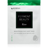 KORIKA FermentBeauty Brightening Face Sheet Mask with Fermented Rice and Hyaluronic Acid mască facială de p&acirc;nză cu efect iluminator, cu orez fermentat