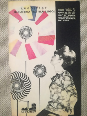 1974, reclamă LUGOJTEXT, 16 cm x 24 cm, comunism, industrie textilă, LUGOJ foto