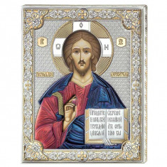 Icoana Iisus Hristos ClassGifts pe Foita de Argint 925 cu AuriuColor 12&amp;amp;#215;15.5cm COD: 1707 foto