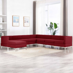 Set de canapele 8 piese bordo material textil foto