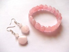 set bratara si cercei cu cuart roz 42950