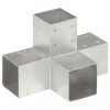 Conector de grinda, forma X, 91 x 91 mm, metal galvanizat
