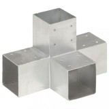 VidaXL Conector de grindă, formă X, 91 x 91 mm, metal galvanizat