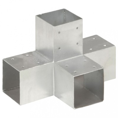 vidaXL Conector de grindă, formă X, 91 x 91 mm, metal galvanizat 145475 foto