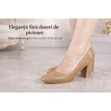 Pantofi bej office, gel pe talpa, 525113