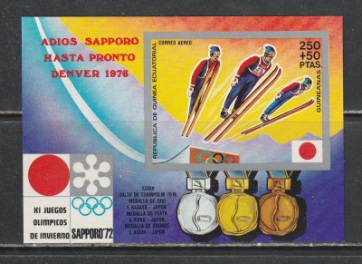 Guinea Ecuatoriala 1972 - Medalii Olimpice Sapporo S/S 1v MNH foto