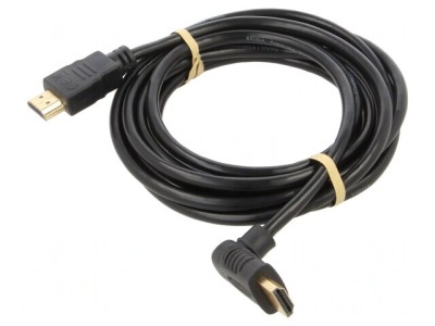Cablu HDMI HDCP 2.2 3m Negru 90&amp;deg; foto