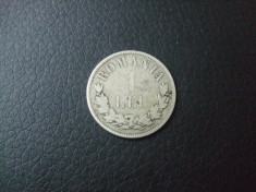 M. 1 leu 1873 L intrerupt, argint foto
