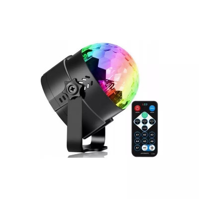 Proiector LED RGB Minge Disco cu telecomanda, Gonga&amp;reg; Negru foto