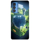 Husa compatibila cu Motorola G50 model Sky Block Minecraft, Silicon, TPU, Viceversa, Transparent, Carcasa