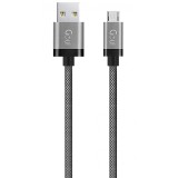 Cablu Date si Incarcare USB la MicroUSB Goui Metallic, 1.5 m, Gri G-MICROMETAL-S