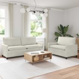 vidaXL Set de canapea 2 pcs Crem Catifea 3417134