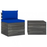 vidaXL Set mobilier grădină din paleți, 2 piese, cu perne, lemn de pin