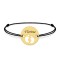 My Kid - Bratara personalizata snur cu talisman din argint 925 placat cu aur galben 24K cu nume si talpite