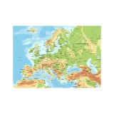 Harta decorativa pentru perete Romania administrativa, PVC rezistent la apa, 50x70 cm