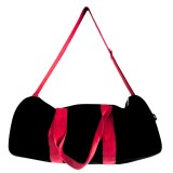 Geanta Sala Fitness Bumbac Boho Negru Roz Intens, Maner &amp; Bretele Ajustabile, Compartiment Incapator, Yoga, Weekend
