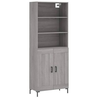 Dulap inalt, gri sonoma, 69,5x34x180 cm, lemn compozit foto