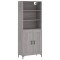 Dulap inalt, gri sonoma, 69,5x34x180 cm, lemn compozit