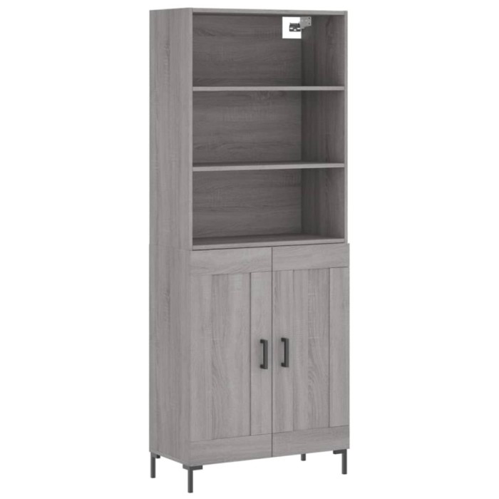 Dulap inalt, gri sonoma, 69,5x34x180 cm, lemn compozit