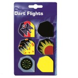 Set aripioare pentru sageti darts, plastic, 6 desene G, 18 bucati
