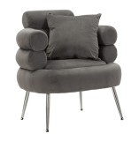 Mauro Ferretti Fotoliu Silvery Plus Cu Perna, Gri, cm 78X68X85 | Aosom Romania