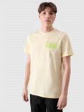 Tricou regular cu imprimeu pentru bărbați - galben, 4F Sportswear