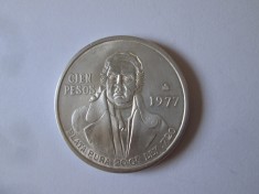 Mexic 100 Pesos 1977 UNC argint,greutate=28 grame/diametrul=39 mm